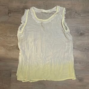Ombré Cream yellow sleeveless blouse